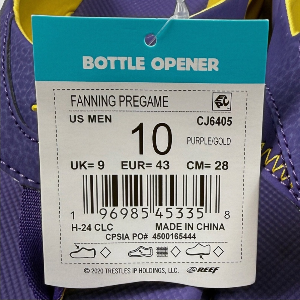 Reef Fanning Pregame / Tailgate Sandals - NWT Mens 10 Purple / Gold - #48764-F4 - Picture 4 of 4